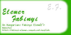 elemer fabinyi business card